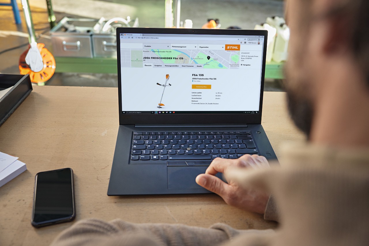 Χρήση της εφαρμογής STIHL connected για τη διαχείριση του στόλου μηχανημάτων